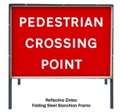 Pedestrian Crossing Point Freestanding Road Sign