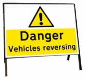 Danger Vehicles reversing Freestanding Road Sign