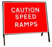 Caution Speed Ramps Freestanding Road Sign