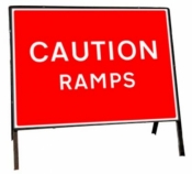 Caution Ramps Freestanding Road Sign