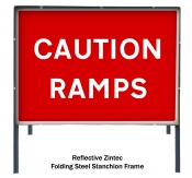 Caution Ramps Freestanding Road Sign