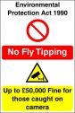 No Fly Tipping Fine Under Environmental Protection Act
