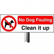 No Dog Fouling Clean It Up Verge Sign