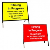 Filming In Progress Free Standing Signs