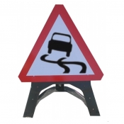 Slippery Surface Plastic Road Sign
