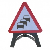 Queues Likely Plastic Road Sign