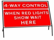 4-Way Control Temporary Road Sign