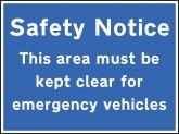 Keep Area Clear For Emergency Vehicles Sign