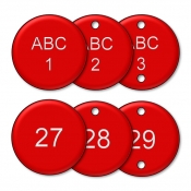 Engraved Valve Tags Red