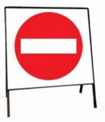 No Entry Temporary Road Sign