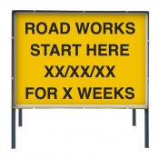 Customisable Road Works Start Here Sign