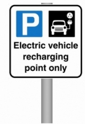 Electric Charging Sign on a Post
