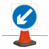 Keep Left Cone Sign