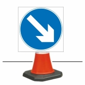 Keep Right Cone Sign