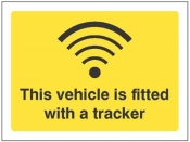 This vehicle is fitted with a tracker sign