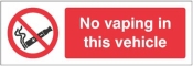 No vaping in this vehicle sign