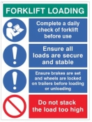 Forklift Loading Daily checks secure loads sign