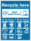 Paper & Cardboard WRAP Recycle here sign