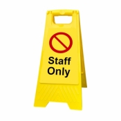 Staff only yellow freestanding sign
