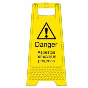 Asbestos Removal in progress freestanding warning sign