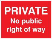 Private No public right of way Sign