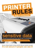 Data security poster - Printer rules - 420x594mm synthetic paper poster