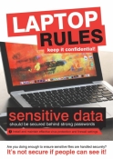 Data security poster - Laptop rules - 420x594mm synthetic paper poster