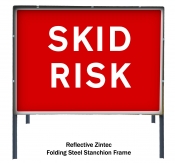 Skid Risk Temporary Road Sign