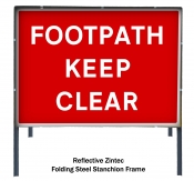 Footpath Keep Clear with Frame
