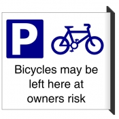 Bicycles left at own risk Wall Mounted Sign
