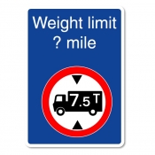 Vehicle Weight Limit Reflective Sign