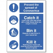 Coronavirus Catch it Bin it Kill it Sign