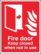 Fire door Keep closed when not in use Sign