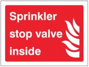 Sprinkler stop valve inside Sign