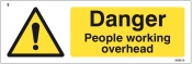 Danger people working overhead Sign