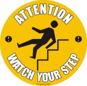 Attention Watch Your Step floor sign 430mm