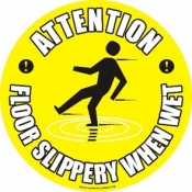 Attention Floor Slippery When Wet floor sign 430mm