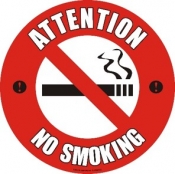 Attention No Smoking floor sign 430mm