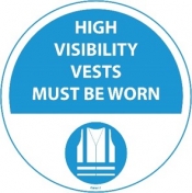 High Visibility Vests Must Be Worn floor sign 430mm
