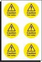 6 Caution Hot water labels