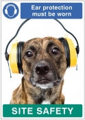 Ear protection must be worn dog poster
