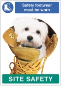 Safety footwear must be worn dog poster