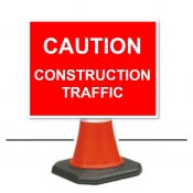 Caution Construction Traffic Cone Sign