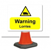 Warning Lorries Cone Sign