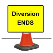Diversion Ends Cone Sign