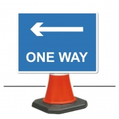 One Way Left Cone Sign