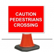 Caution Pedestrians Crossing Cone Sign