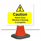 Caution Stand Clear Window Cleaning In Progress Cone Sign
