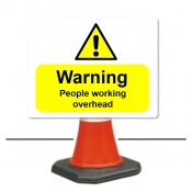 Warning People Working Overhead Cone Sign