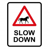Horses in Road - Slow Down